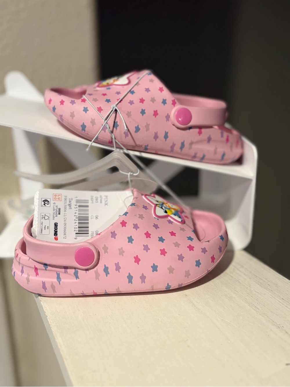 NEW Ground Up Bluey Toddler Comfort Slide Sandals Slip One Pink, Size 8